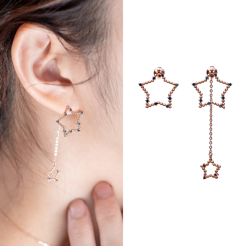 14k 585 blue diamond gold earring blueQ signity earring 18k 750