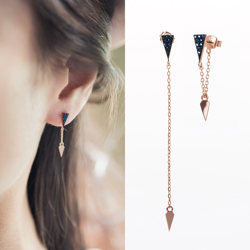 14k 585 blue diamond earring blueQ signity 18k 750 star K jewerly