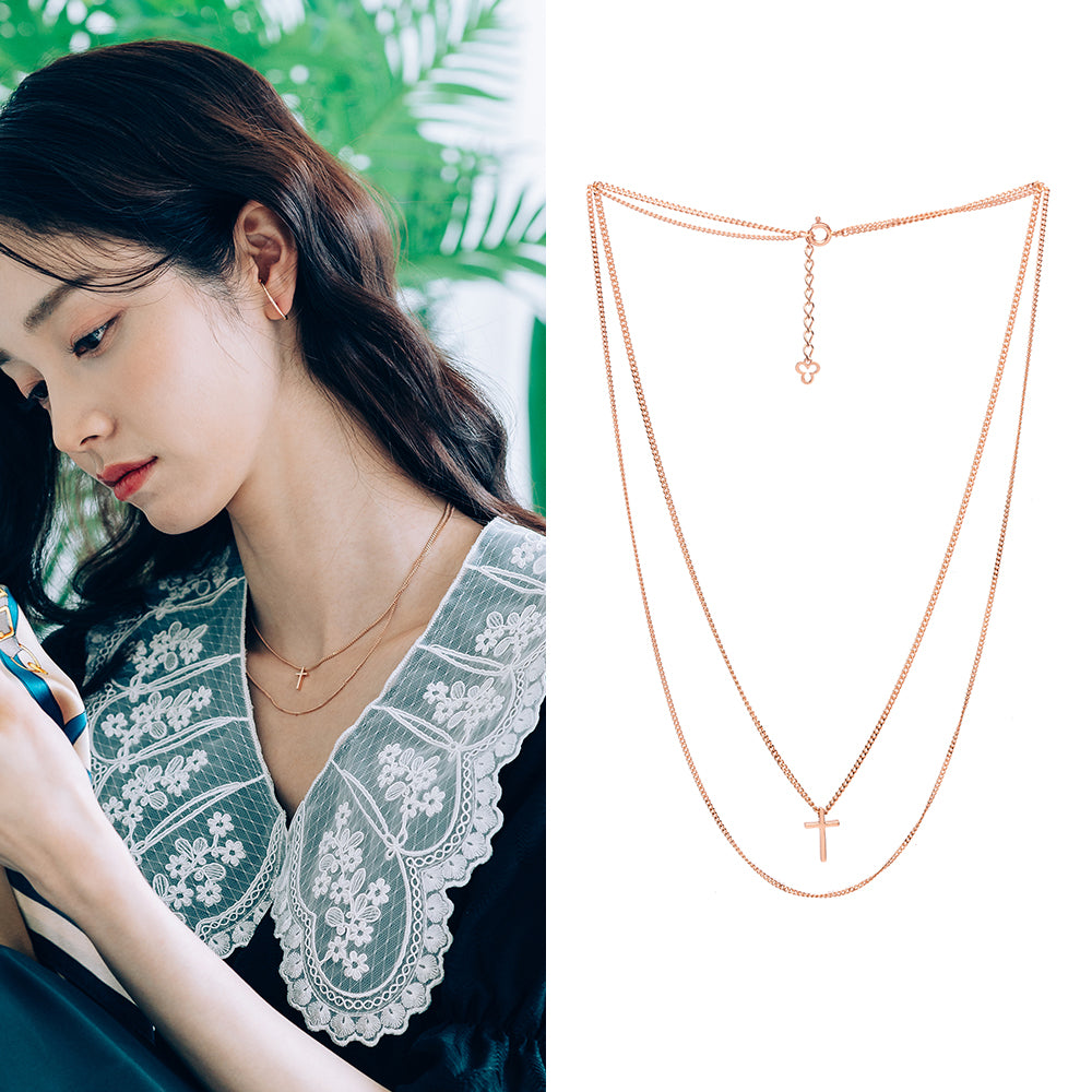 Double-layer necklace GOLD 14k 18k daily wear necklace