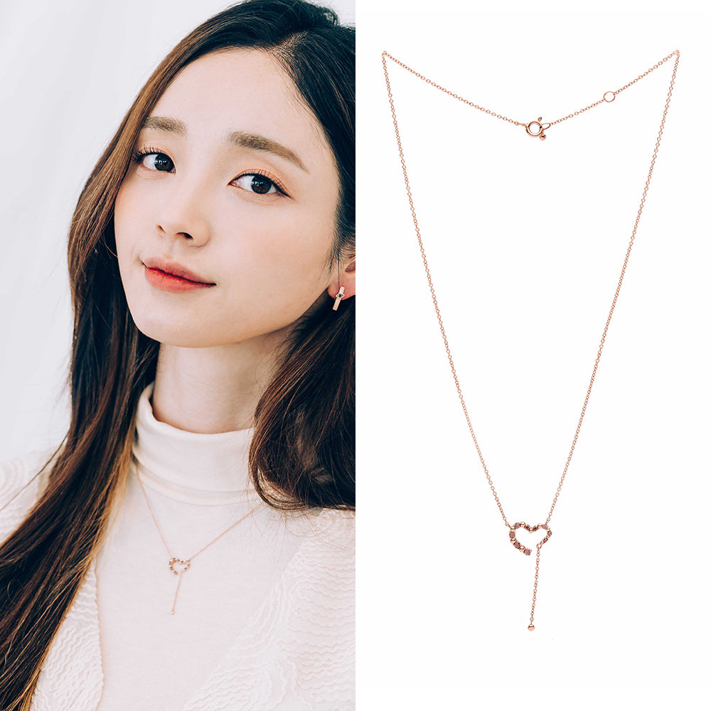 heart gold necklace 14K 18K drop chain daiy wear jewellery jewelry