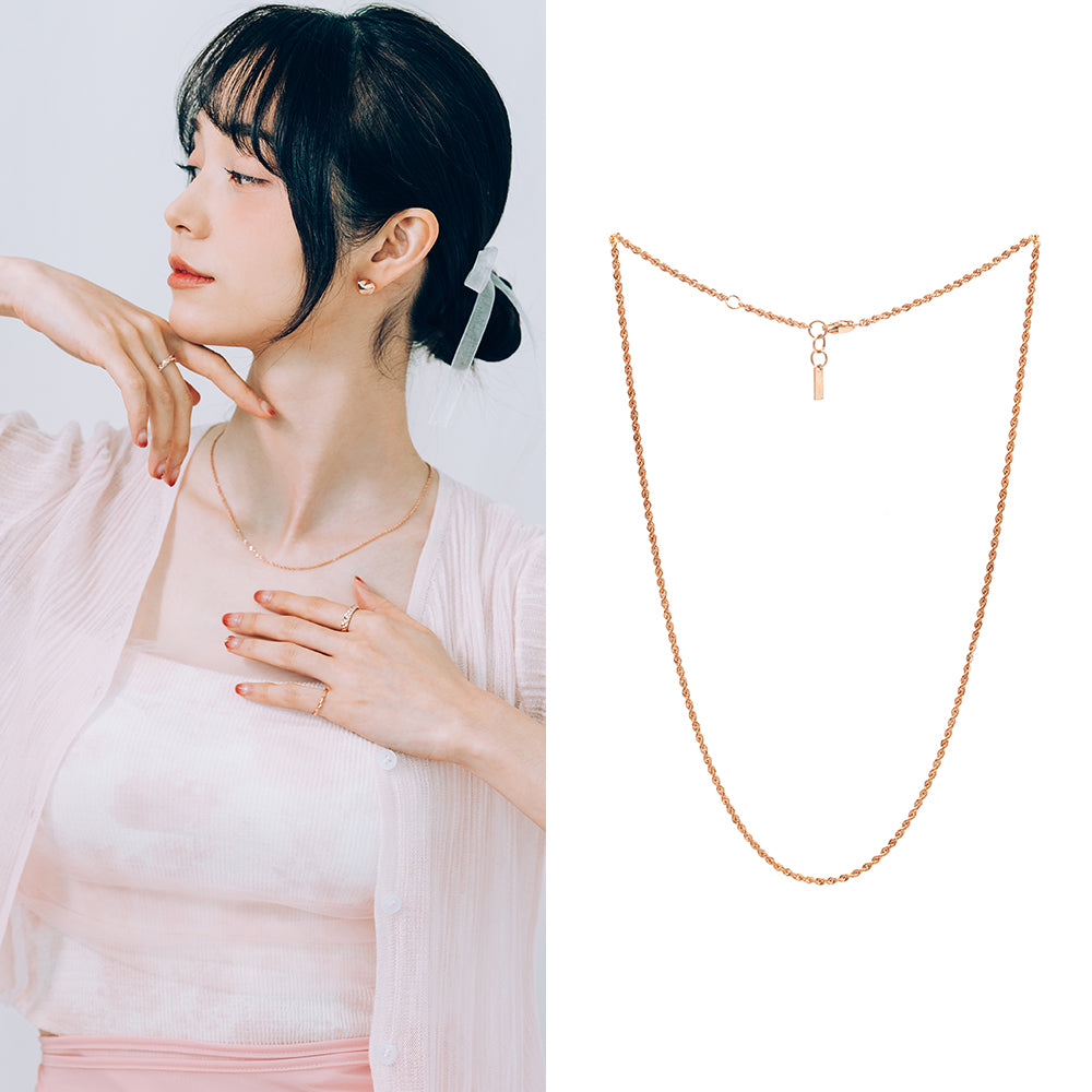 rope design necklace GOLD 14k 18k wedding daily gift