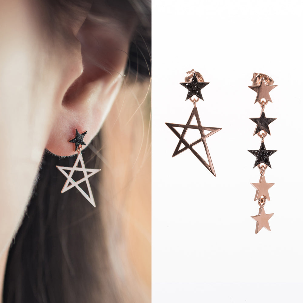 14k 18k black diamond gold earring blackQ signity