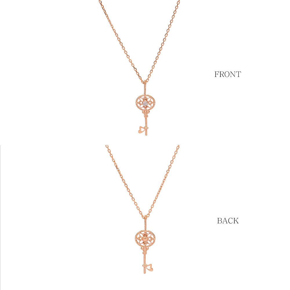 grey diamond A+++ gold key necklace 14K 18K daily jewerly
