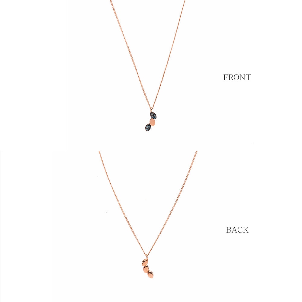 blue diamond A+++ GOLD leaf necklace simple daily wear