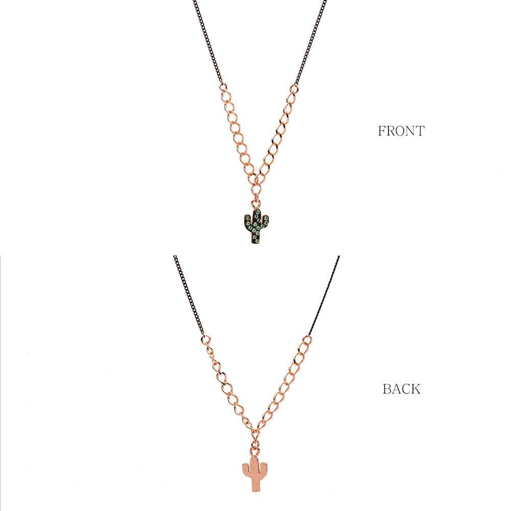 green diamond A+++ cactus gold necklace 14k 18k