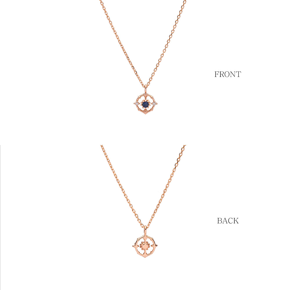 Sapphire Grey diamond A+++ Gold 14K 18K necklace korea jewerly