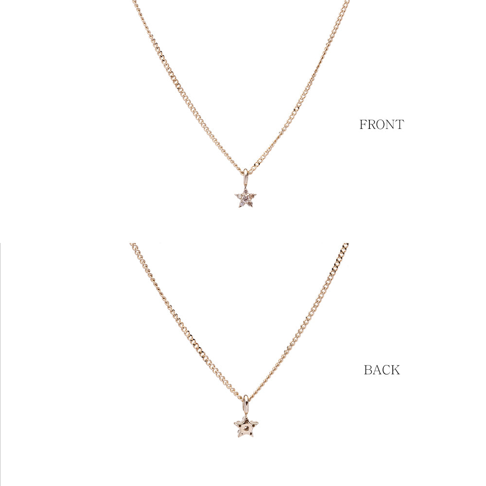 star minimal necklace cognac diamond A+++ gold 14k 18k