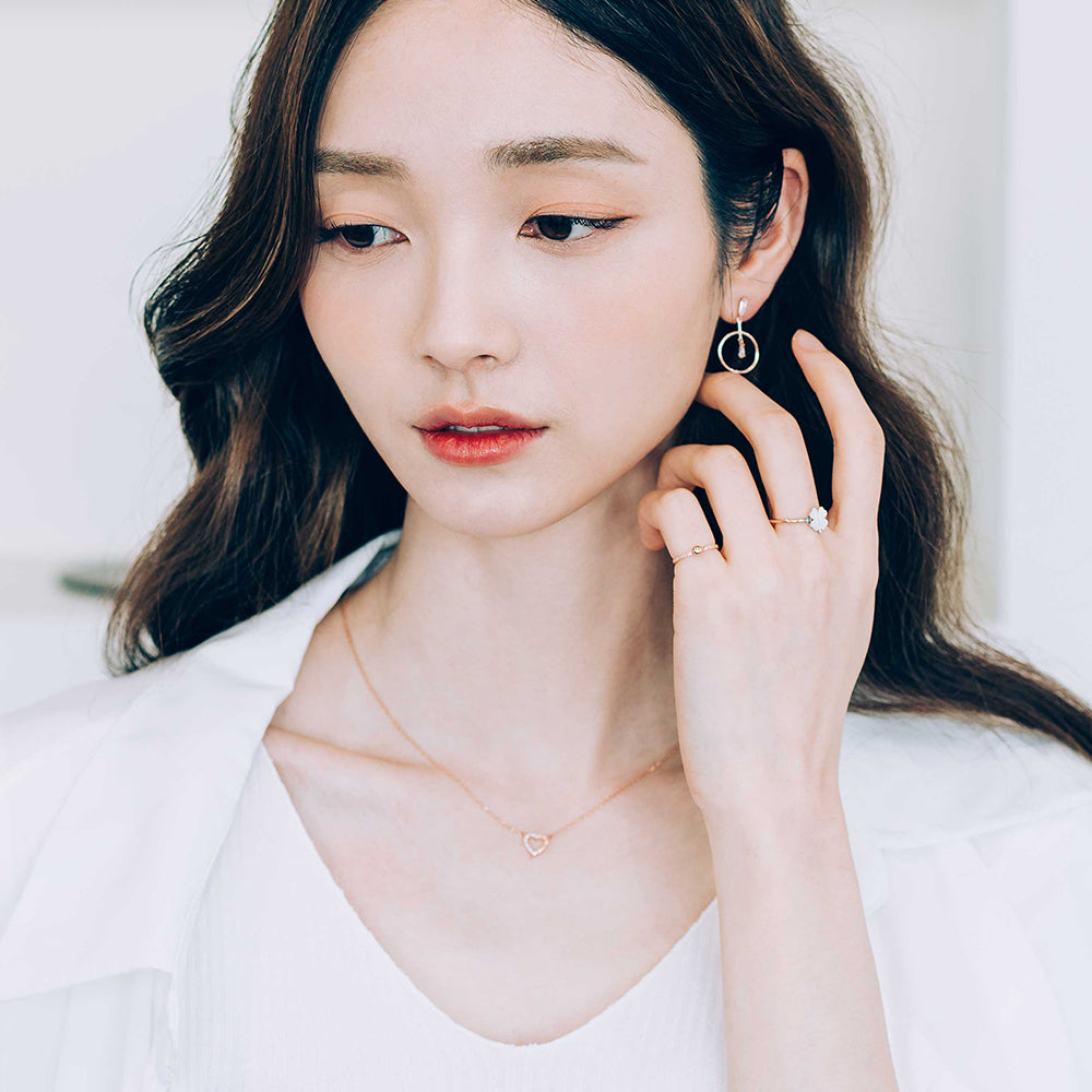 pink stone opal gold necklace 14k 18k lovely anniversary gift