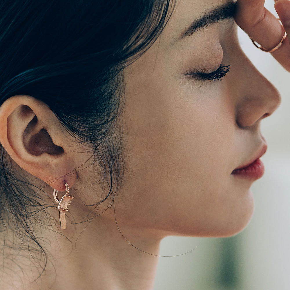 14k 18k one-touch gold earring K jewellery jewelry