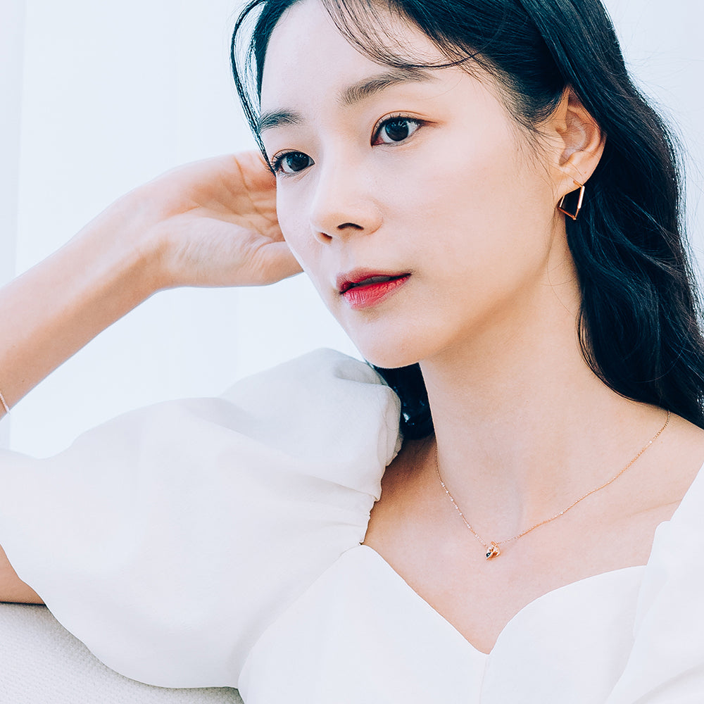 14k 18k heart pendant blue diamond A+++ necklace gilft