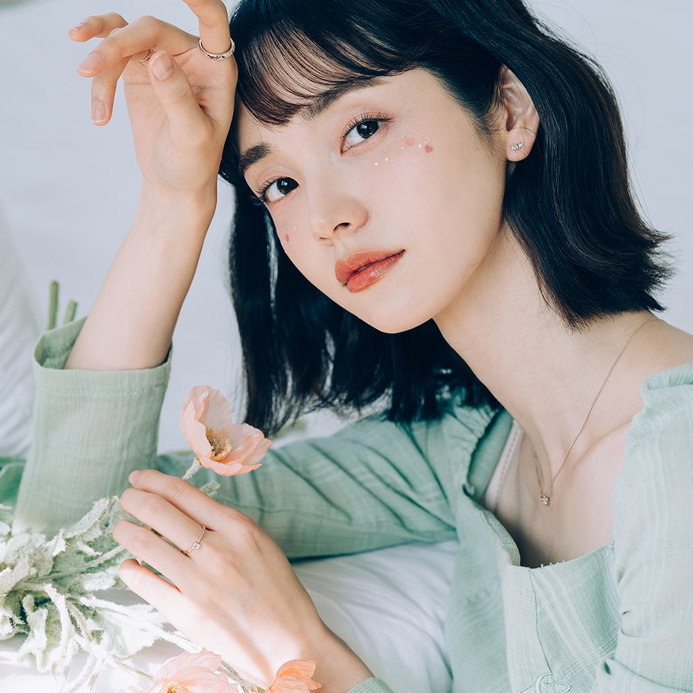 Baguette cutting Q stone necklace gold 14k 18k