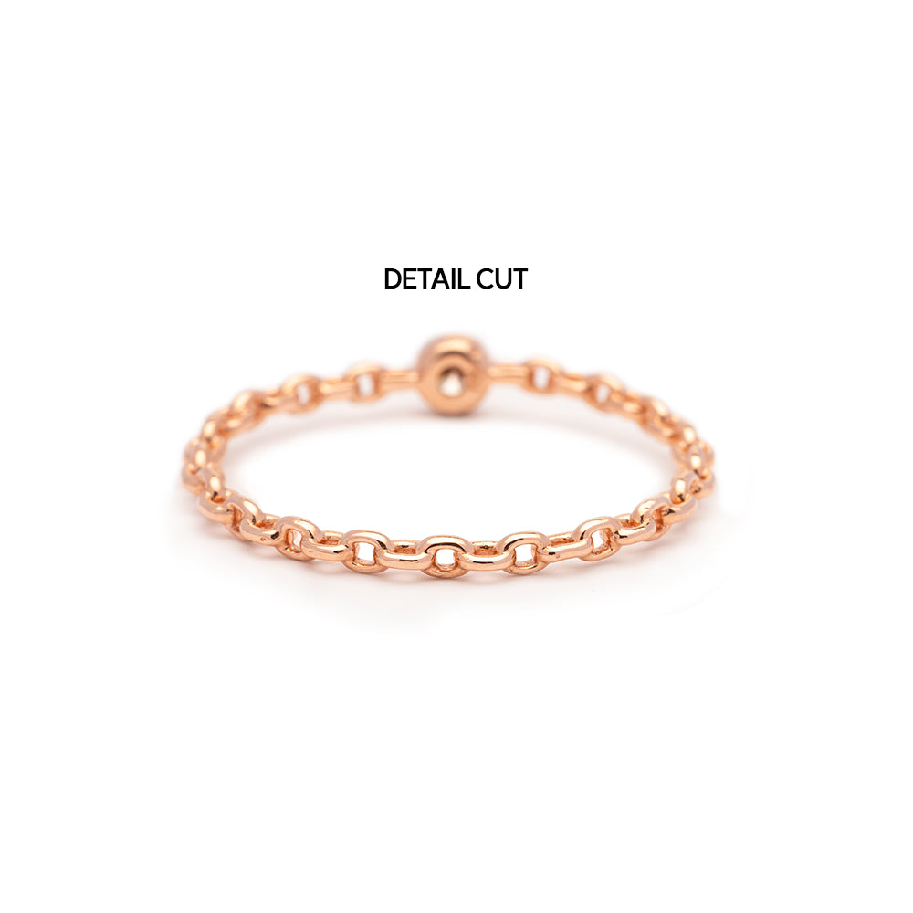 gold diamond chain ring cognac A+++ couple ring