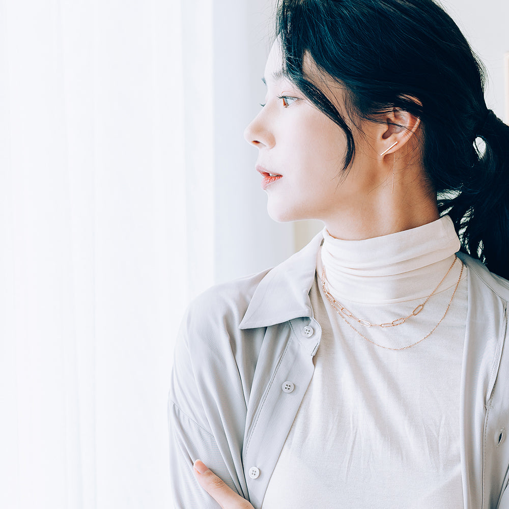 14k 18k gold long necklace mului-way 85cm 33.5" luxury gold anniversary gift