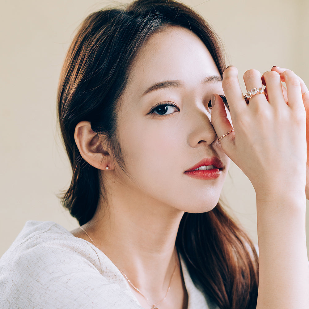 14K gold gray black diamond piercing 18K errings jewelry simple gift