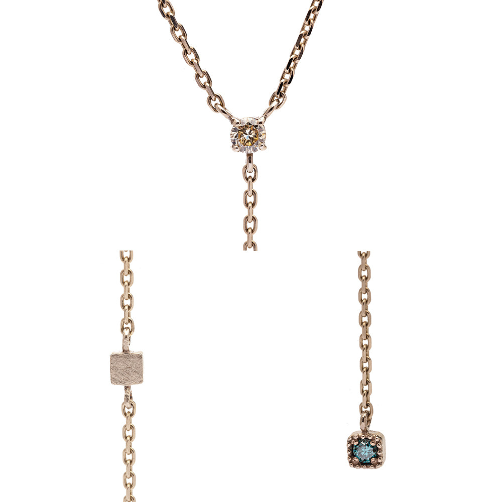 blue cognac diamond A+++ long necklace anniversary dia gift