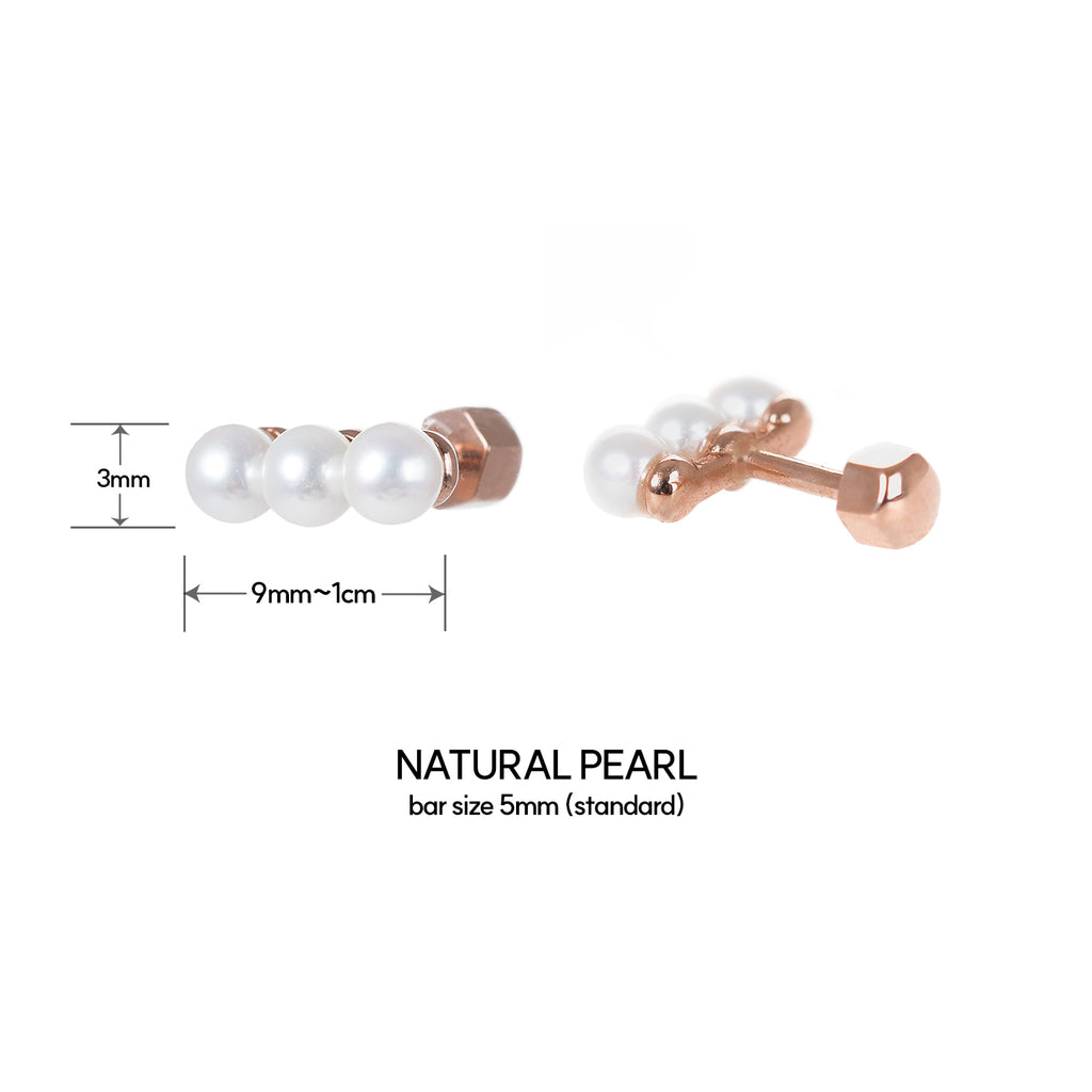 14K gold natural pearl piercing 18K errings gift girl K jewelry