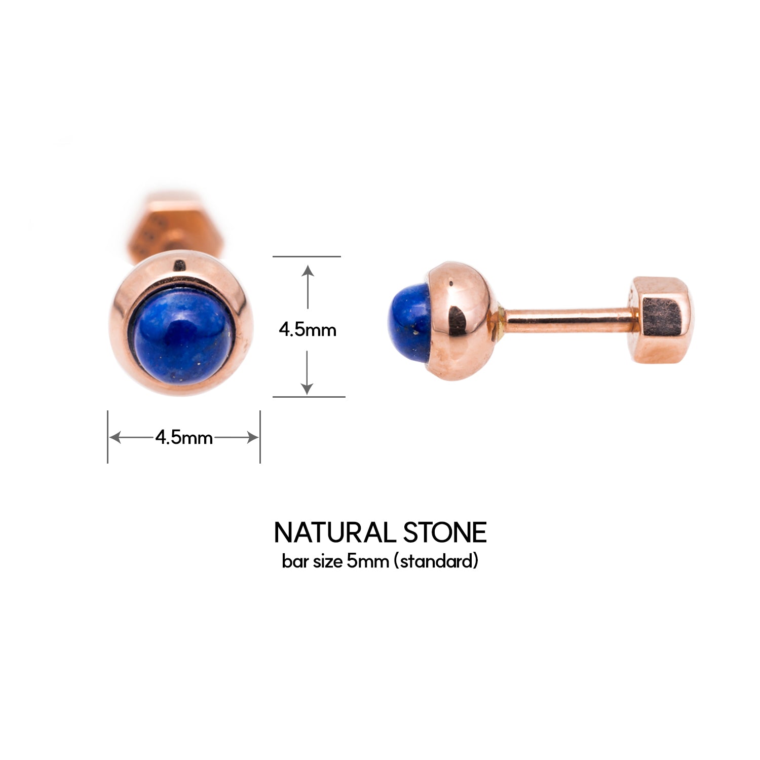 14K piercing 18K natural stone errings lapis onix turqoise agate