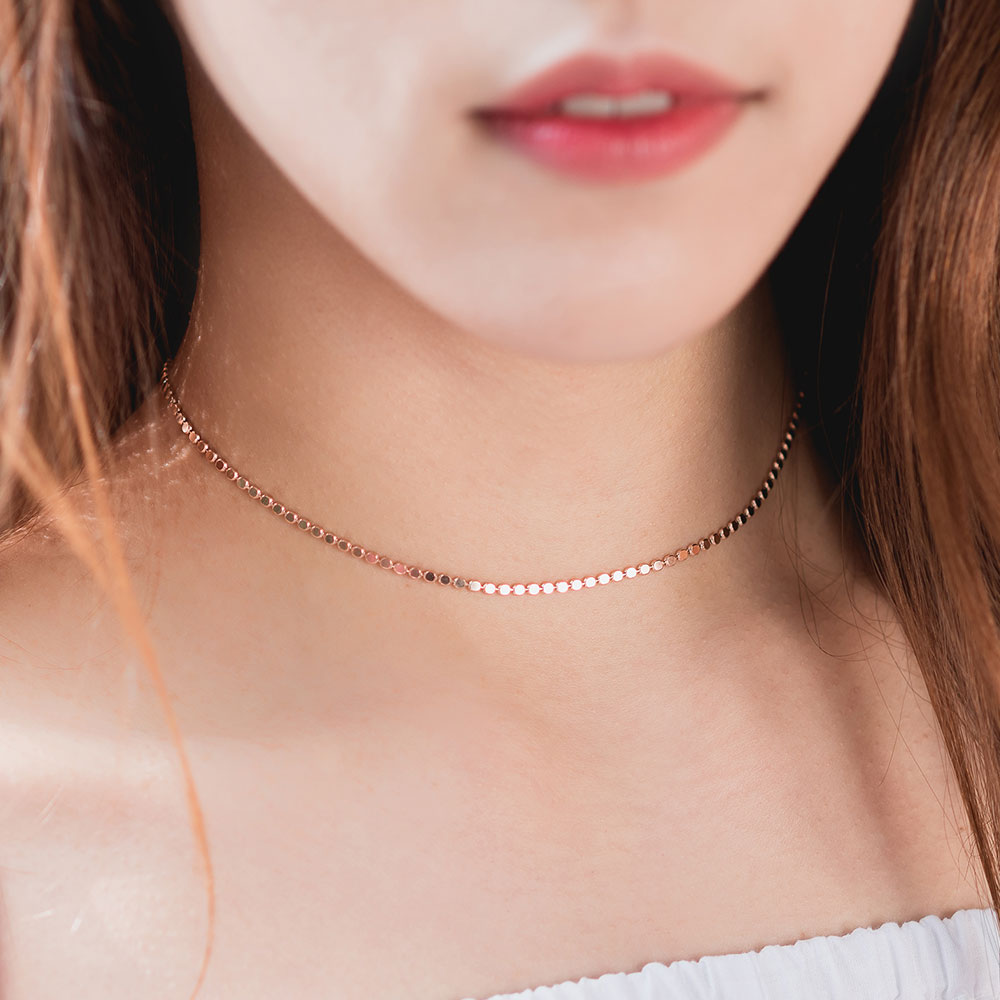 14K 18K bold chocker gold necklace anniversary gift K jwellery